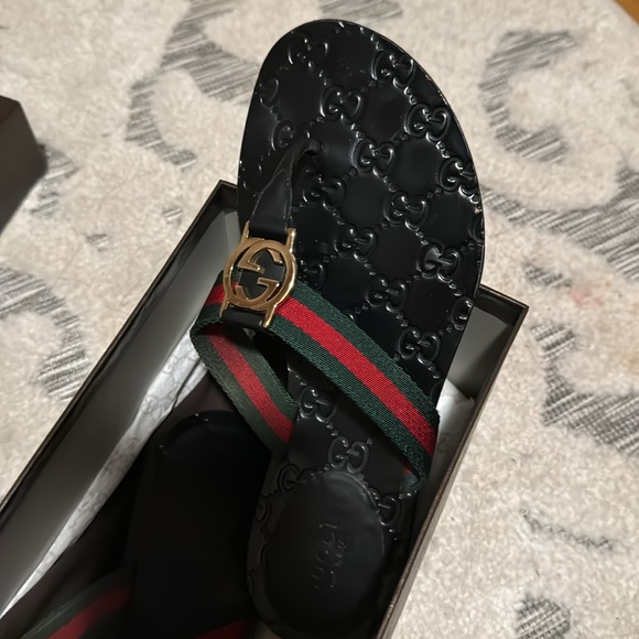 original gucci interlocking G’s striped sandals 6.5 - Picture 4 of 9
